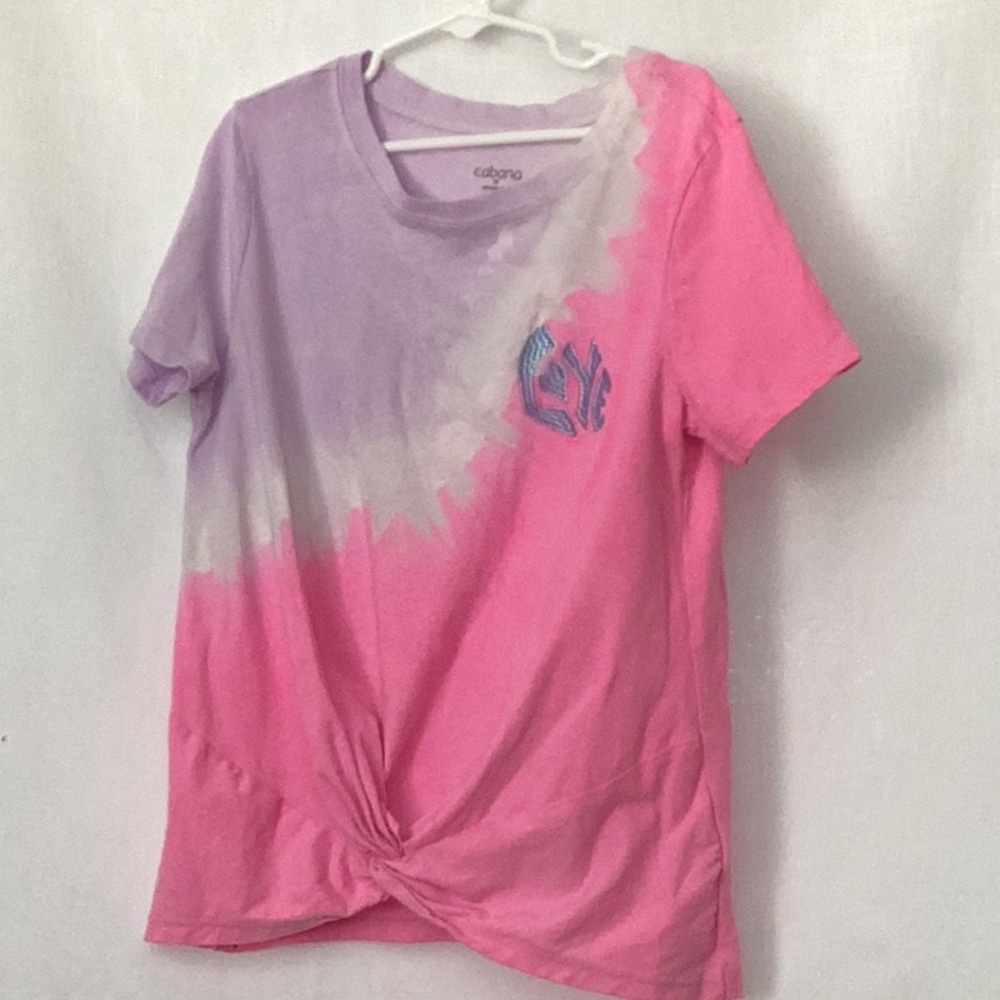 Crown & Ivy Pink and Purple Short Sleeve Tee